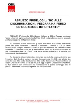 ABRUZZO PRIDE, CGIL: 